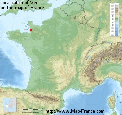 Localization of Ver on the map of France