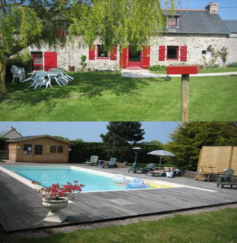 Longère avec piscine : Guest accommodation near Hénansal