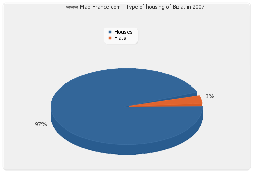 Type of housing of Biziat in 2007