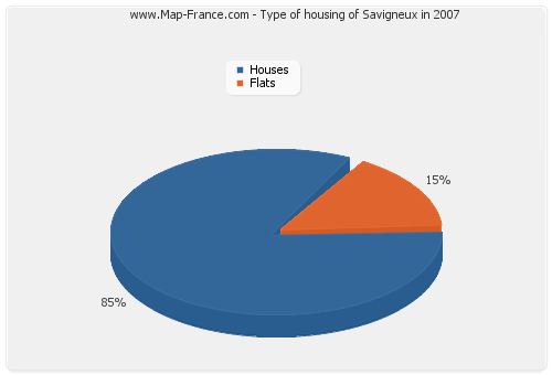 Type of housing of Savigneux in 2007