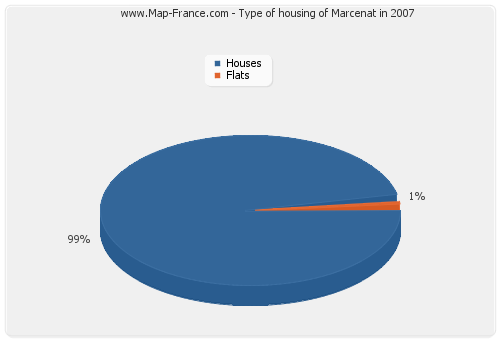 Type of housing of Marcenat in 2007