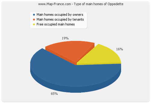 Type of main homes of Oppedette