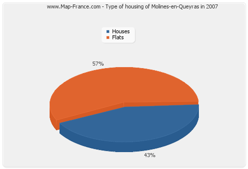 Type of housing of Molines-en-Queyras in 2007