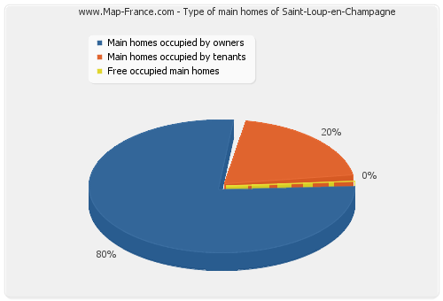 Type of main homes of Saint-Loup-en-Champagne