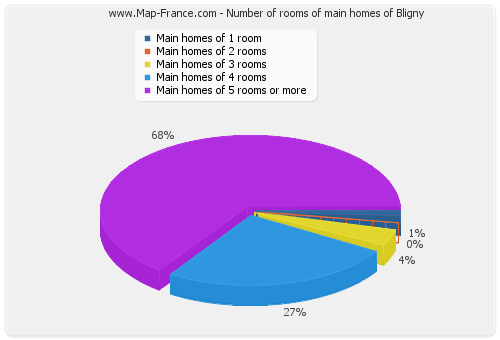 Number of rooms of main homes of Bligny