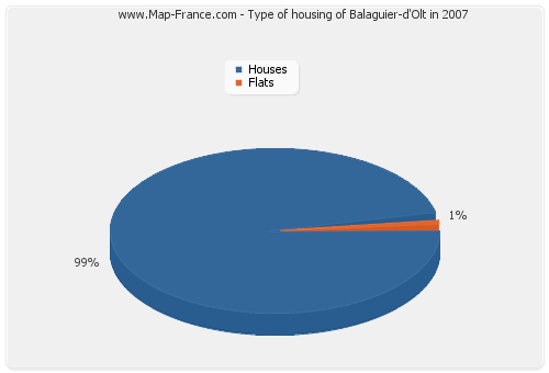 Type of housing of Balaguier-d'Olt in 2007