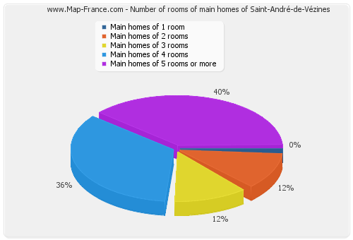 Number of rooms of main homes of Saint-André-de-Vézines