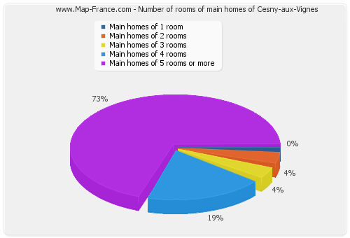 Number of rooms of main homes of Cesny-aux-Vignes
