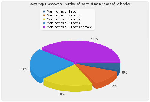 Number of rooms of main homes of Sallenelles