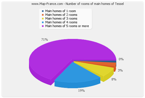 Number of rooms of main homes of Tessel