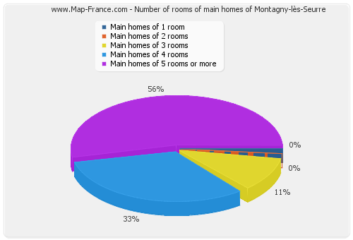 Number of rooms of main homes of Montagny-lès-Seurre