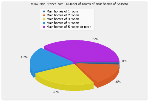 Number of rooms of main homes of Saliceto