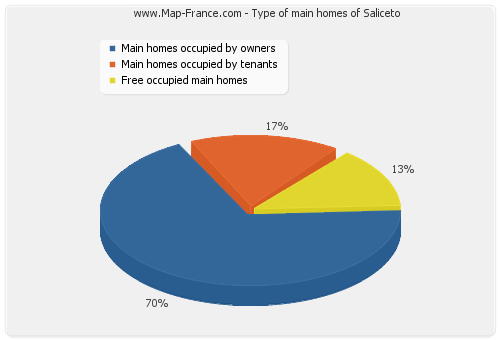 Type of main homes of Saliceto