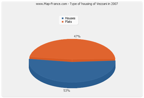 Type of housing of Vezzani in 2007