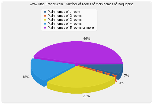 Number of rooms of main homes of Roquepine