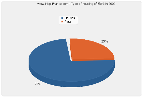 Type of housing of Bléré in 2007