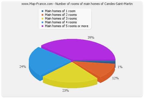 Number of rooms of main homes of Candes-Saint-Martin