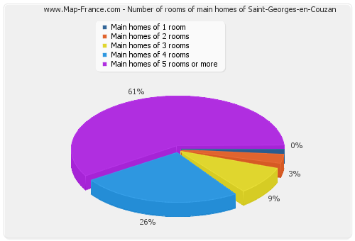 Number of rooms of main homes of Saint-Georges-en-Couzan