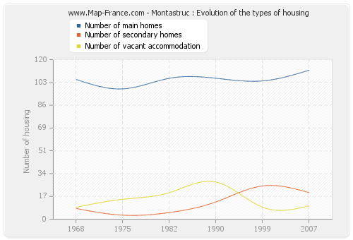 Montastruc : Evolution of the types of housing