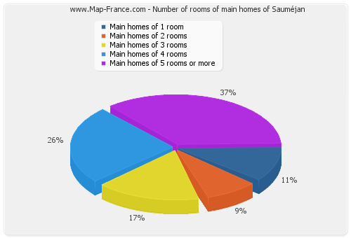 Number of rooms of main homes of Sauméjan