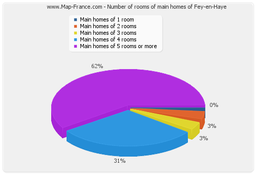 Number of rooms of main homes of Fey-en-Haye