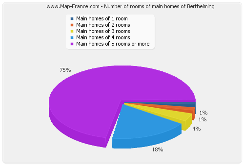 Number of rooms of main homes of Berthelming