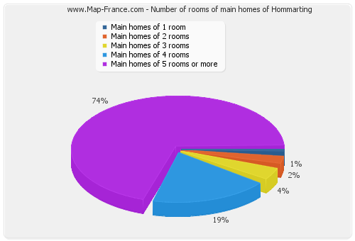 Number of rooms of main homes of Hommarting
