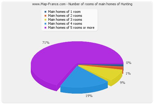 Number of rooms of main homes of Hunting