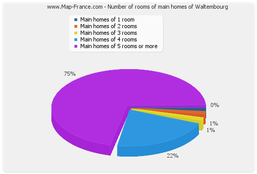 Number of rooms of main homes of Waltembourg