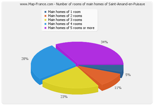 Number of rooms of main homes of Saint-Amand-en-Puisaye