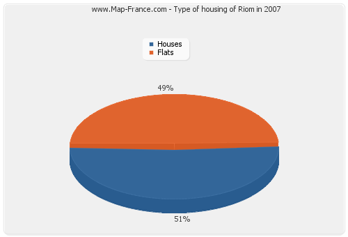 Type of housing of Riom in 2007