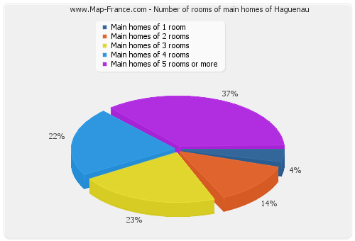 Number of rooms of main homes of Haguenau