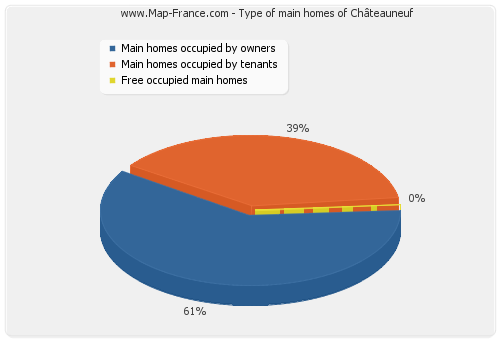 Type of main homes of Châteauneuf