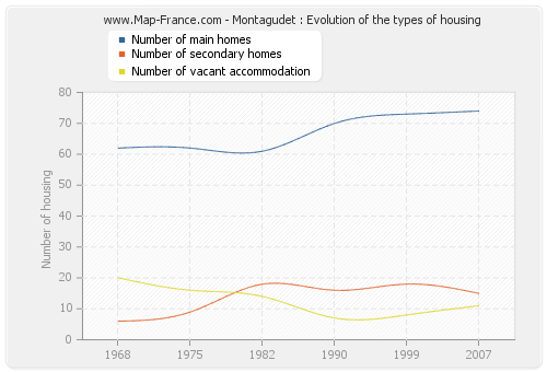 Montagudet : Evolution of the types of housing