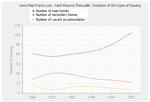 Saint-Maurice-Thizouaille : Evolution of the types of housing