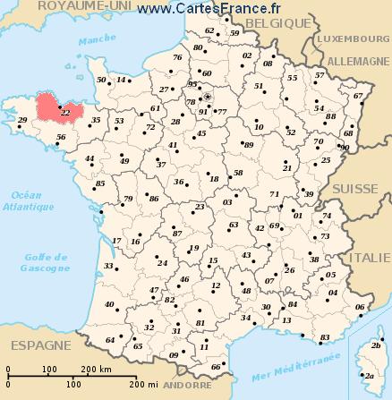 map department Côtes-d'Armor
