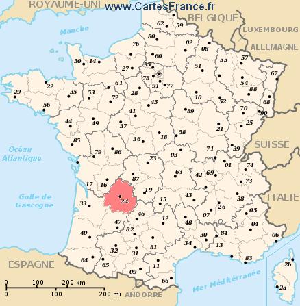 map department Dordogne