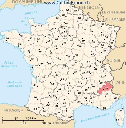 map department Hautes-Alpes