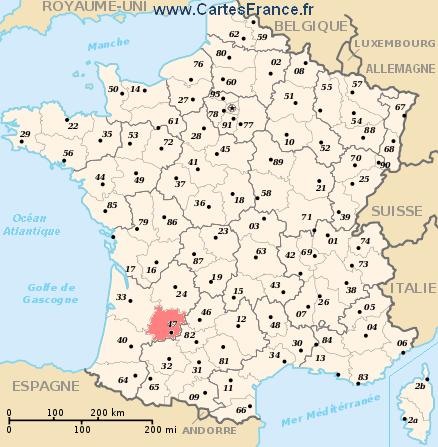 map department Lot-et-Garonne