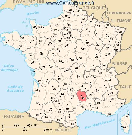 map department Lozère