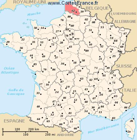 map department Pas-de-Calais