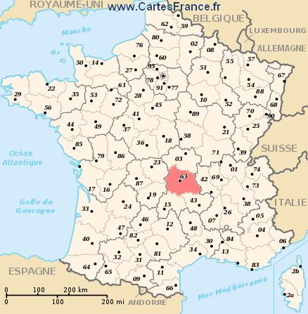 map department Puy-de-Dôme