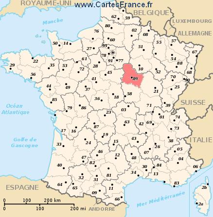 map department Yonne
