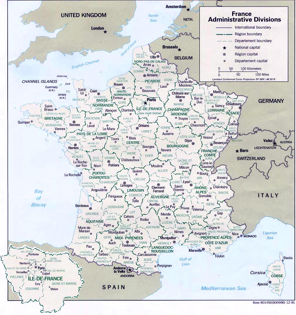 Map of France department