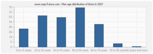 Men age distribution of Brion in 2007