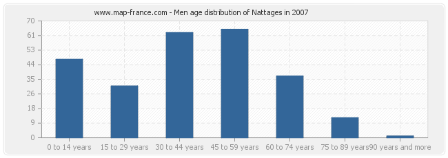 Men age distribution of Nattages in 2007