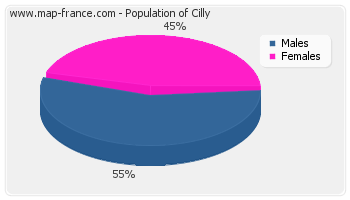 Sex distribution of population of Cilly in 2007