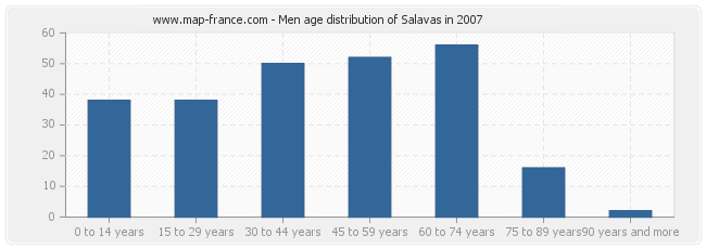 Men age distribution of Salavas in 2007