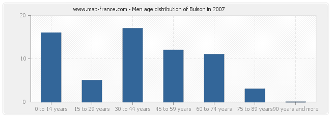 Men age distribution of Bulson in 2007