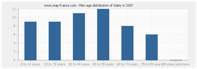 Men age distribution of Galey in 2007